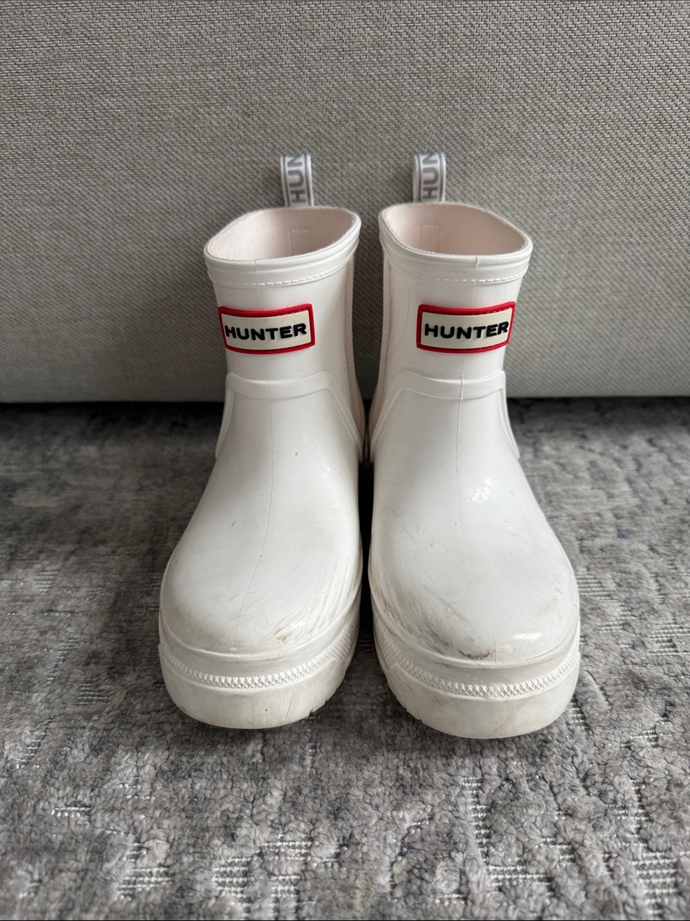 Hunter Kids White Short Rain Boots